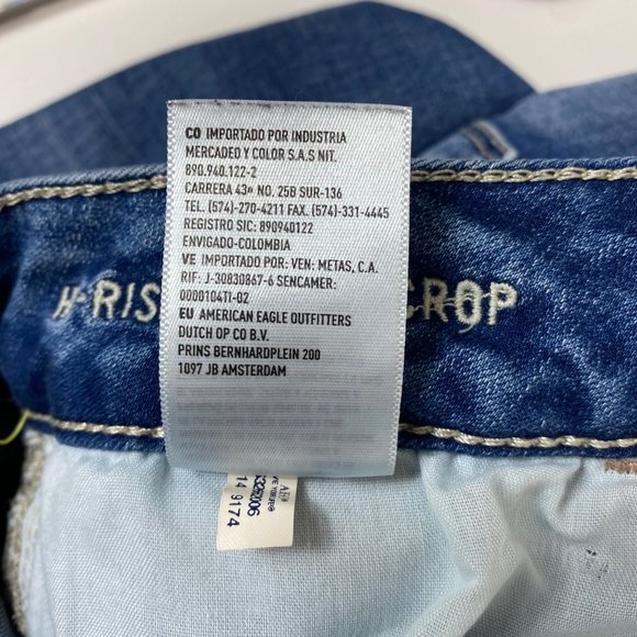 American Eagle Hi Rise Jeggings Crop Womens Jeans 8 Long Distressed - Picture 7 of 8